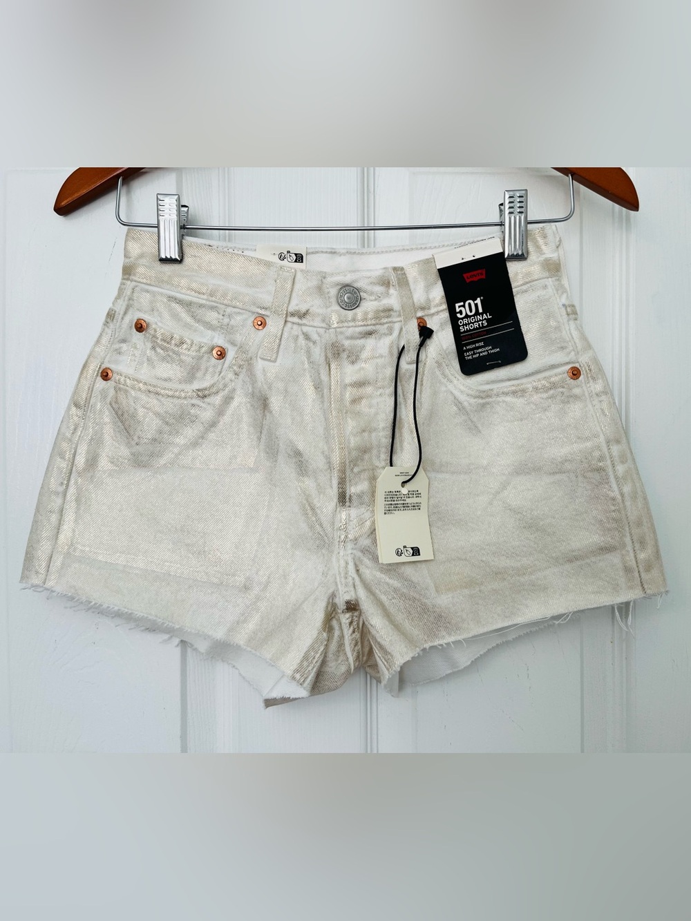 Levi's Metallic Denim Shorts (24)